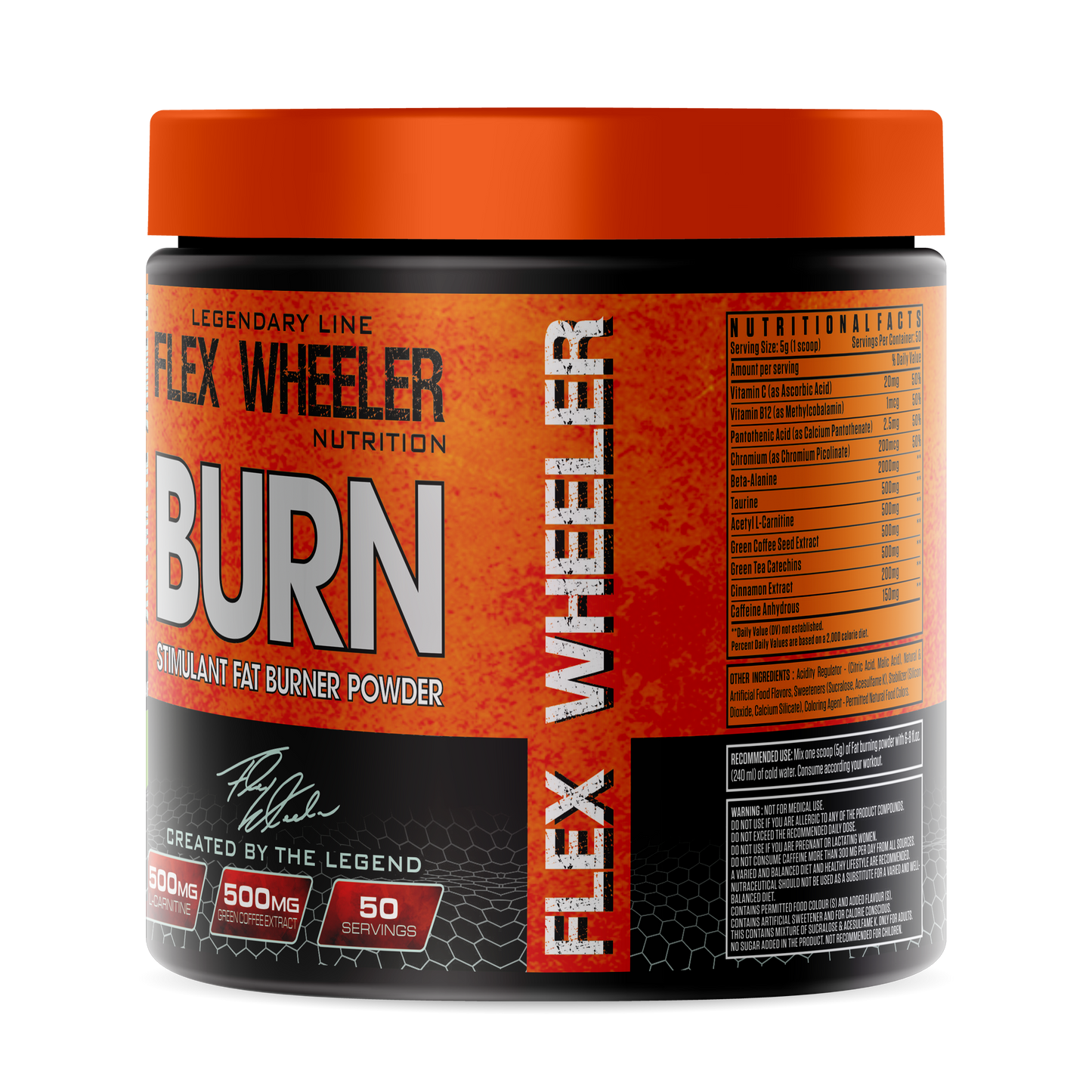 Flex Wheeler Burn Stimulant Fat Burner Powder 250g | 50 Servings