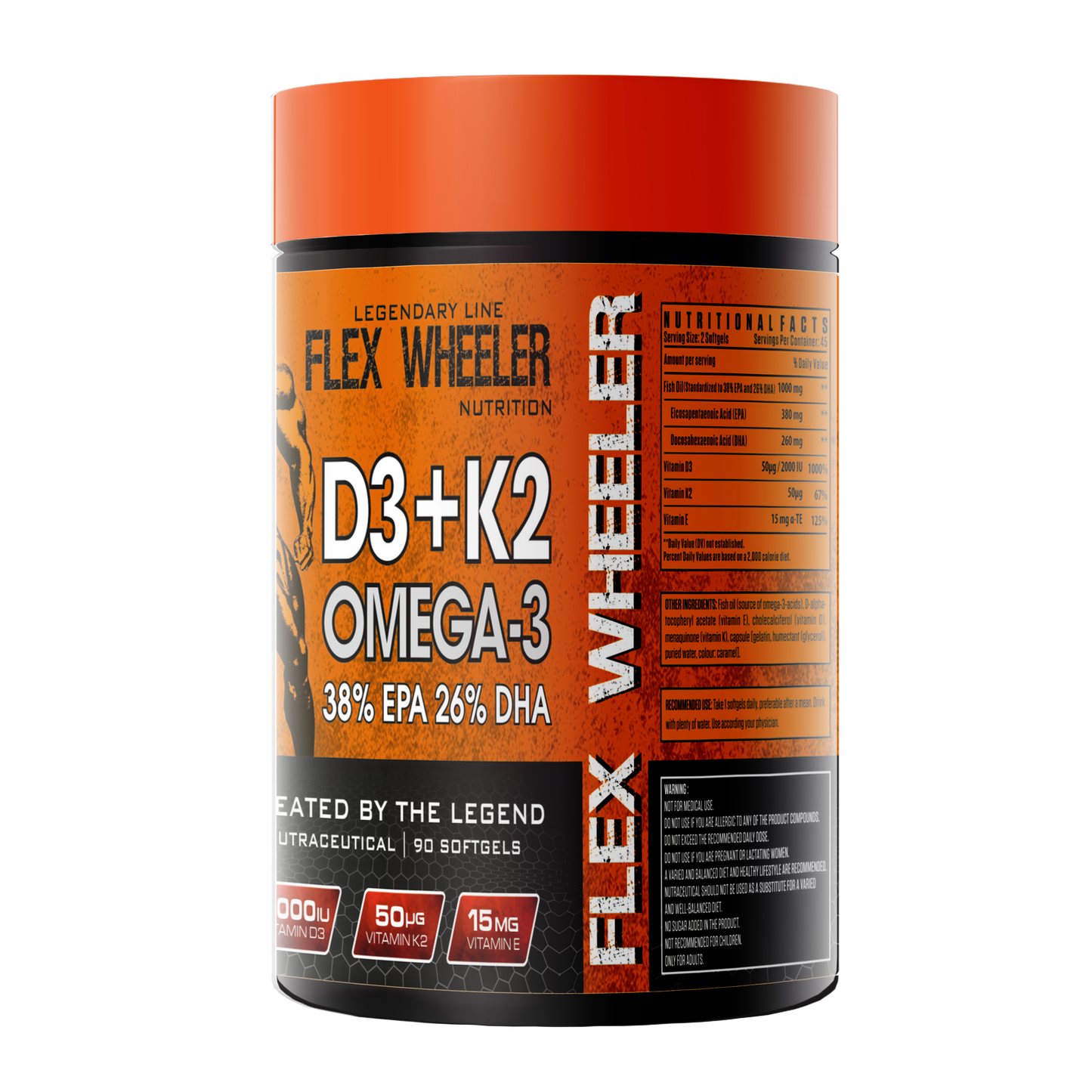 Flex Wheeler D3+K2 Omega-3 | 90 Softgels